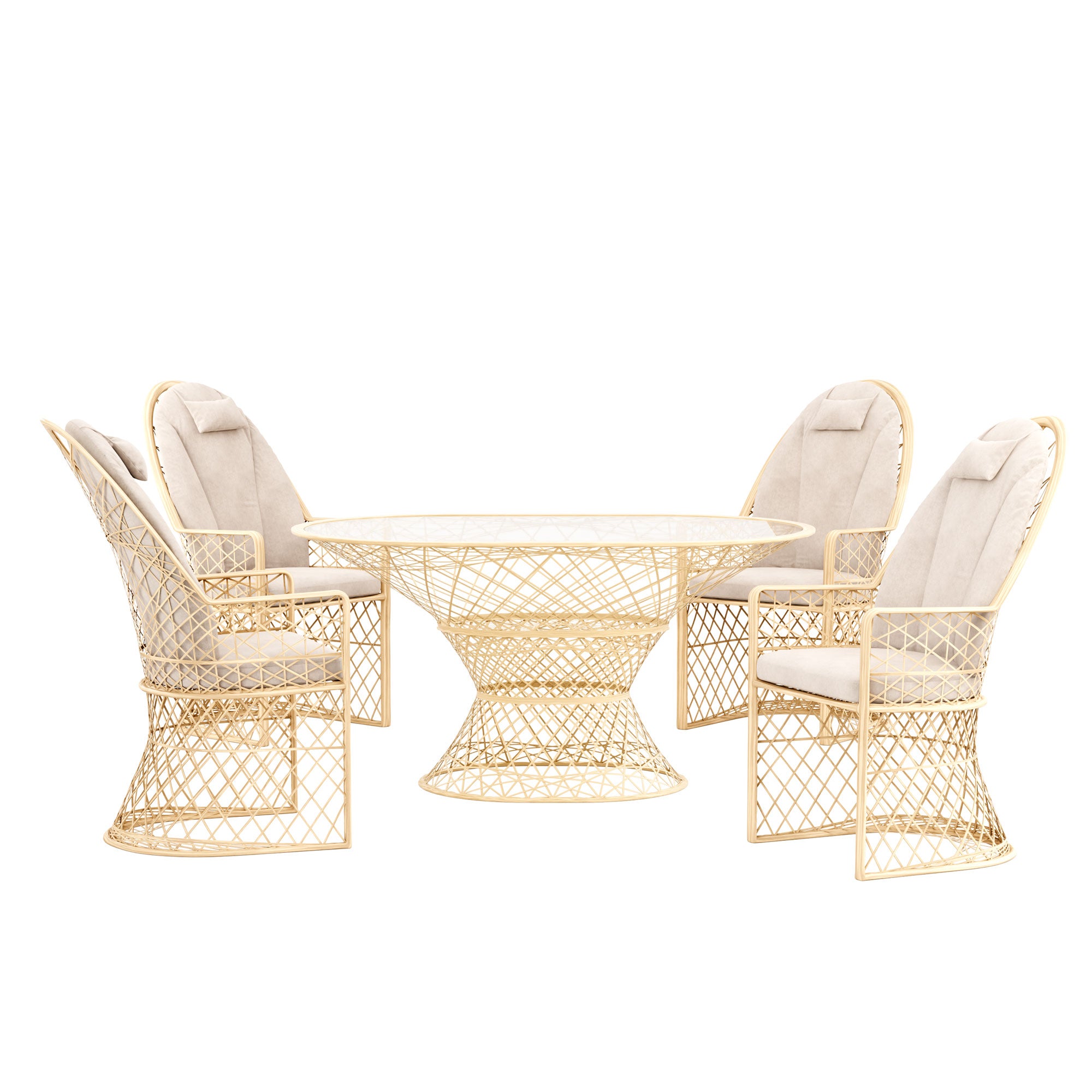 Kristall Hochlehner, 5-teiliges Set mit Tisch