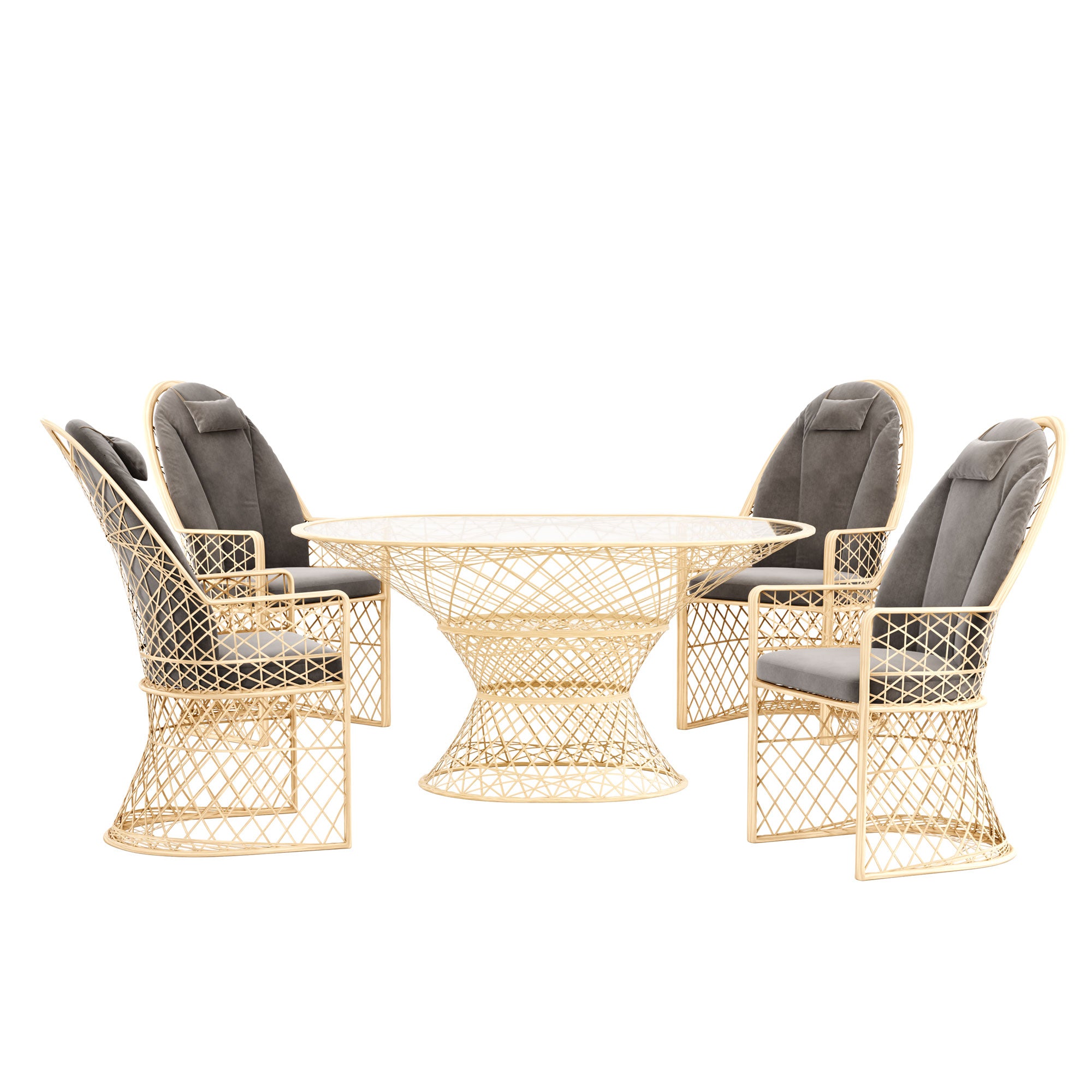 Kristall Hochlehner, 5-teiliges Set mit Tisch