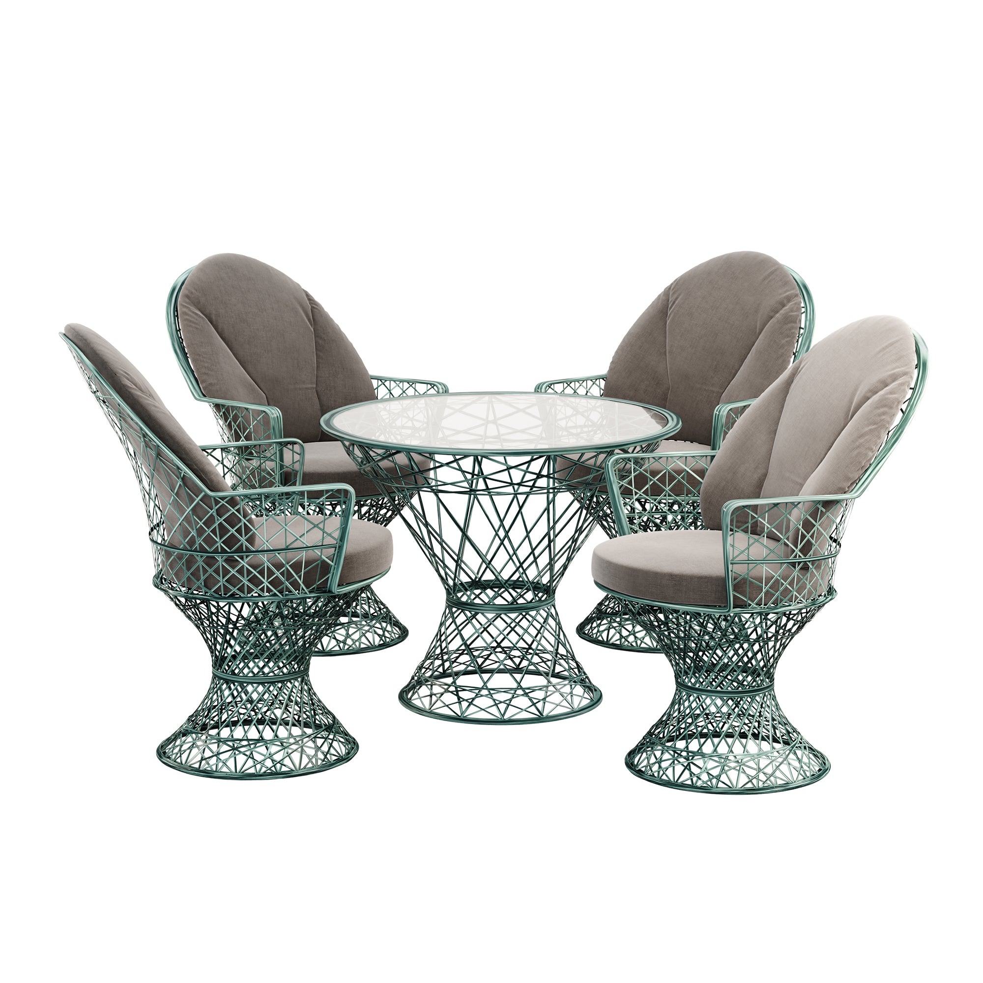 Saphir Armlehnstuhl, 5-teiliges Set mit Tisch