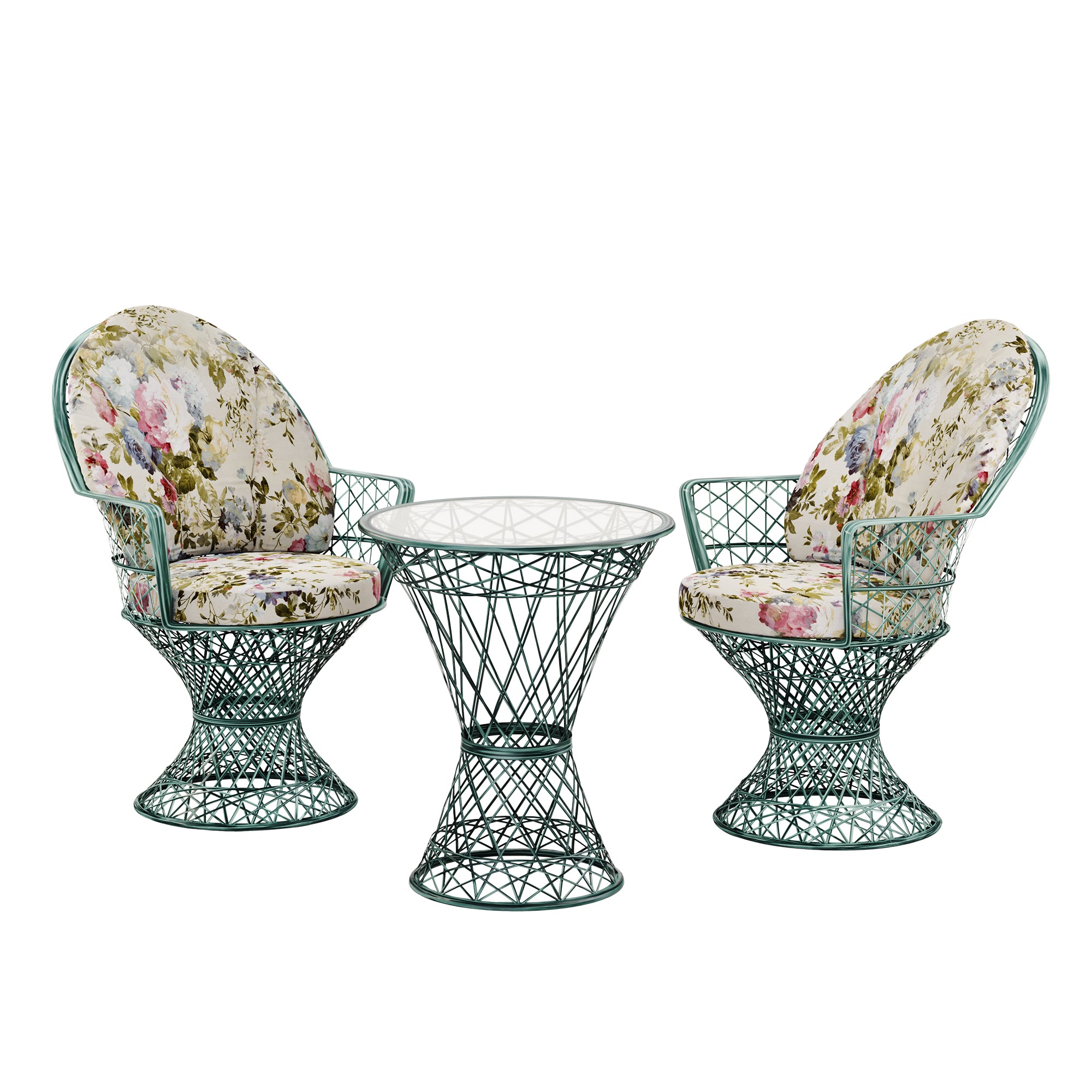 Saphir Armlehnstuhl, 3-teiliges Set mit Tisch