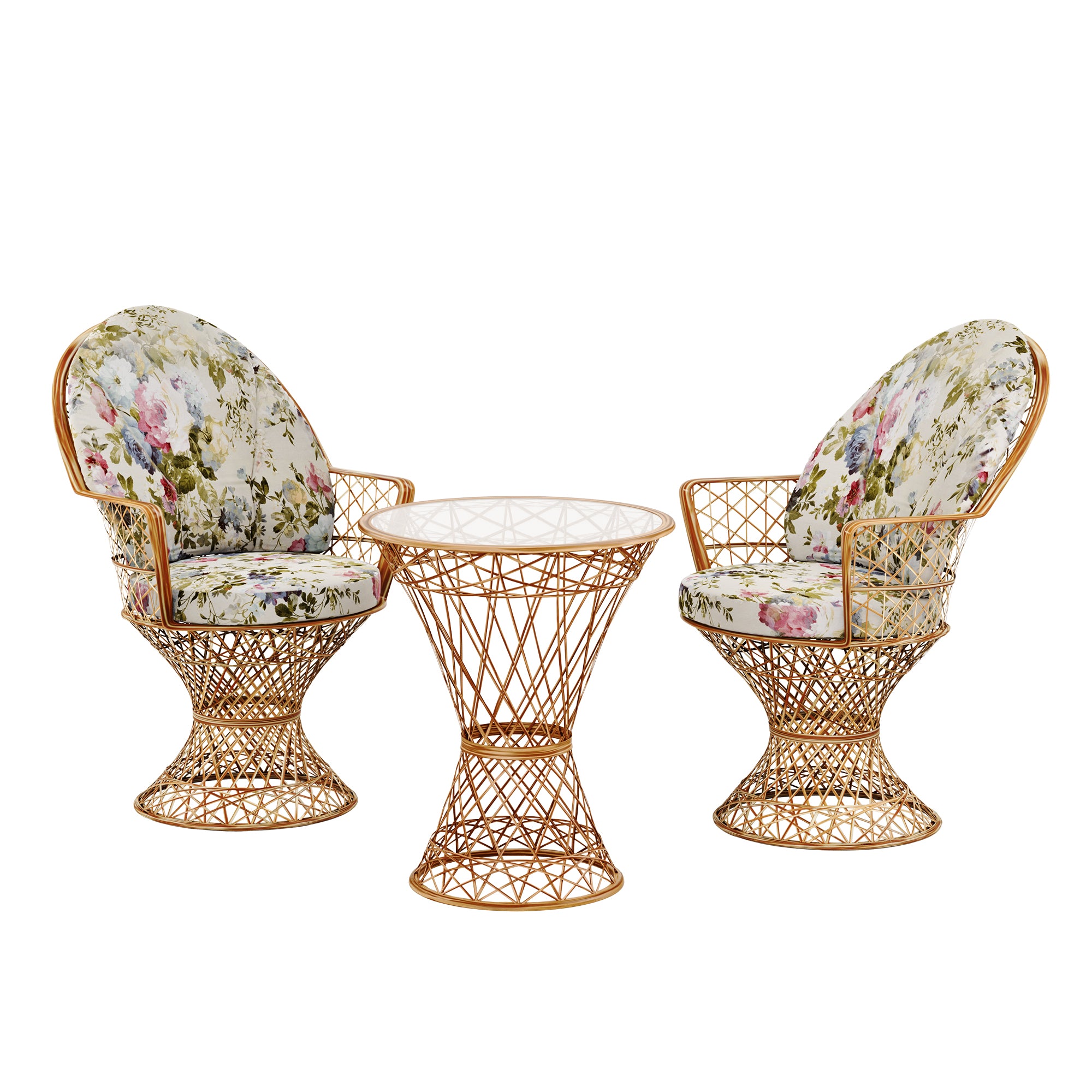 Saphir Armlehnstuhl, 3-teiliges Set mit Tisch