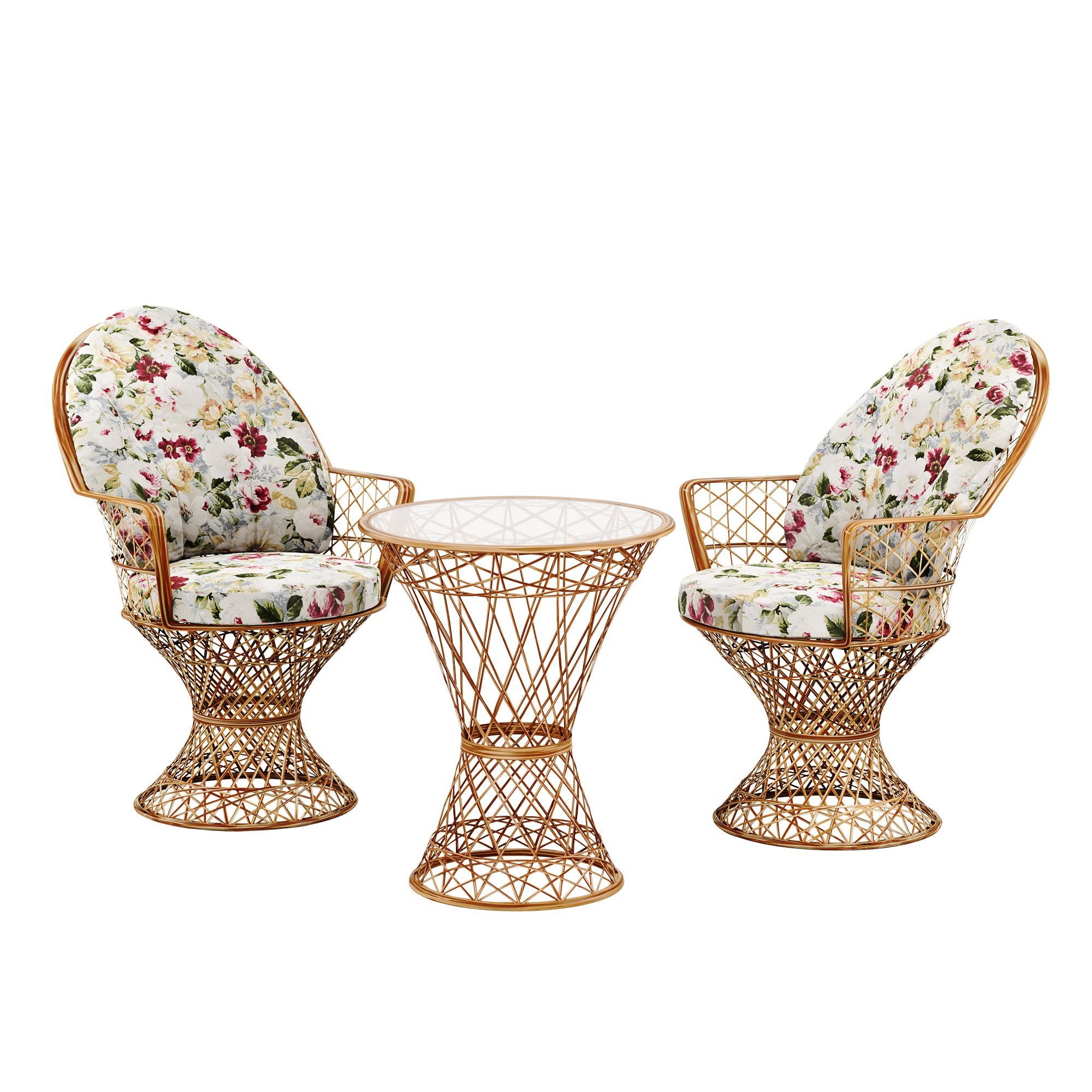 Saphir Armlehnstuhl, 3-teiliges Set mit Tisch
