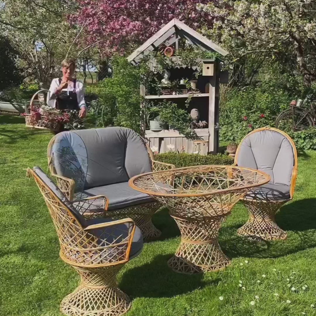Saphir Armlehnstuhl, 4-teiliges Set mit Gartenbank