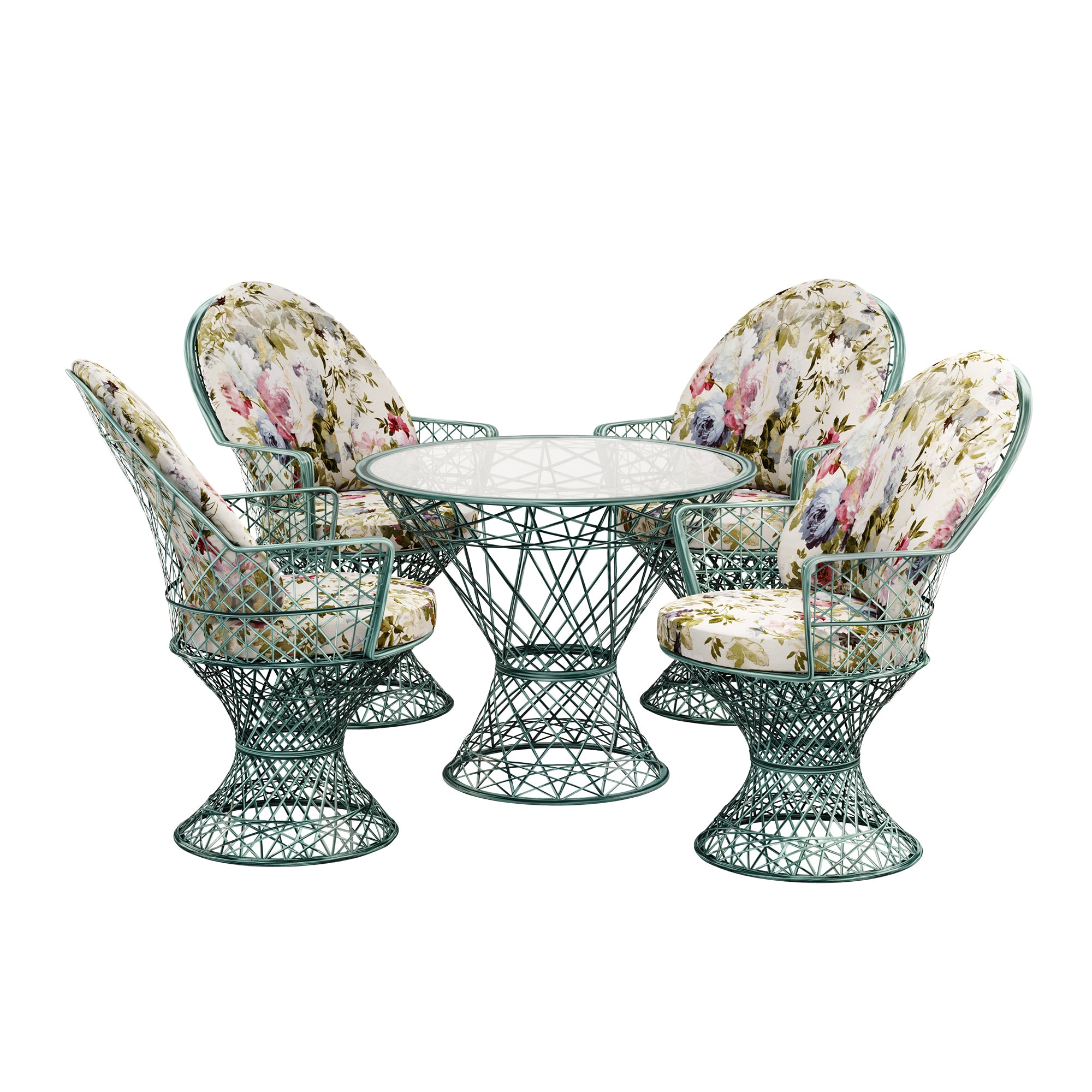 Saphir Armlehnstuhl, 5-teiliges Set mit Tisch