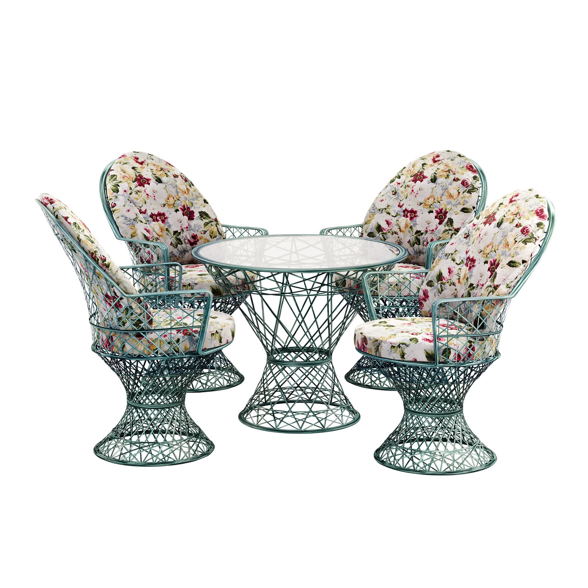 Saphir Armlehnstuhl, 5-teiliges Set mit Tisch