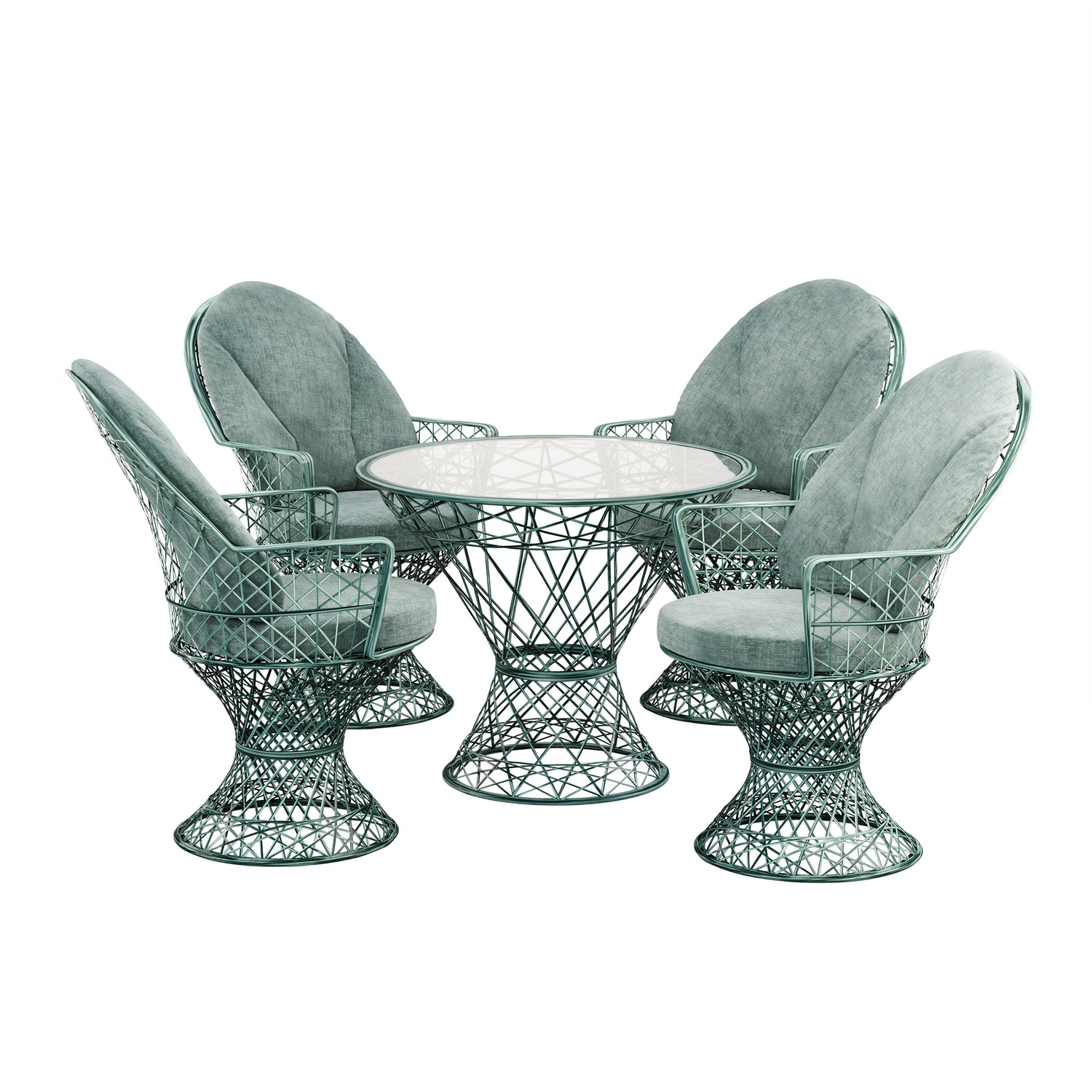 Saphir Armlehnstuhl, 5-teiliges Set mit Tisch