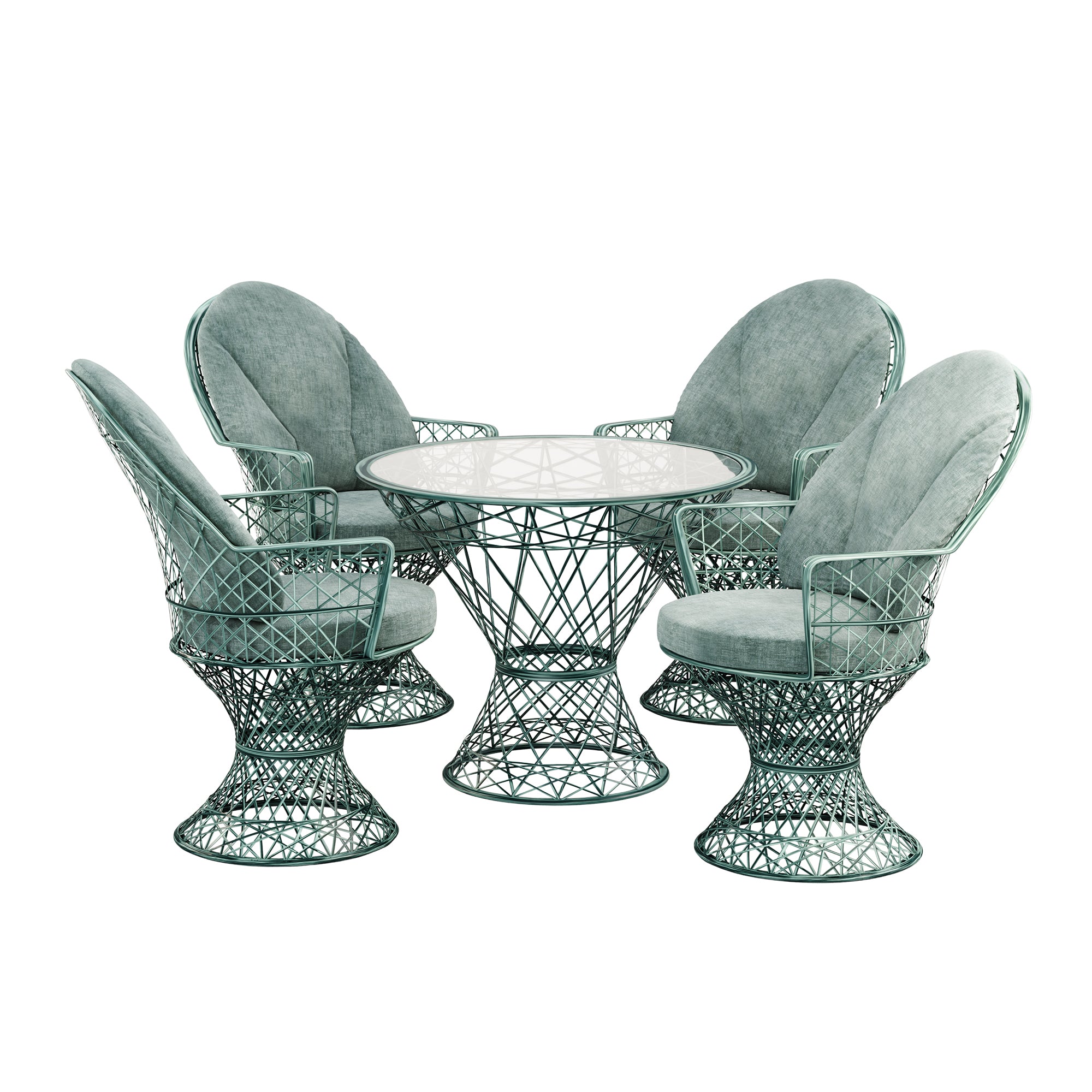 Saphir Armlehnstuhl, 5-teiliges Set mit Tisch