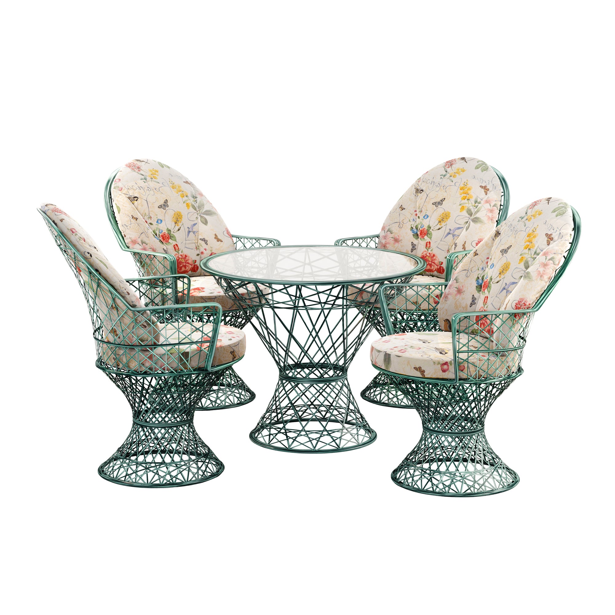 Saphir Armlehnstuhl, 5-teiliges Set mit Tisch
