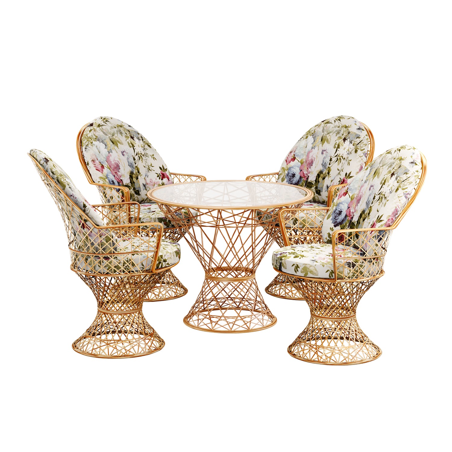 Saphir Armlehnstuhl, 5-teiliges Set mit Tisch