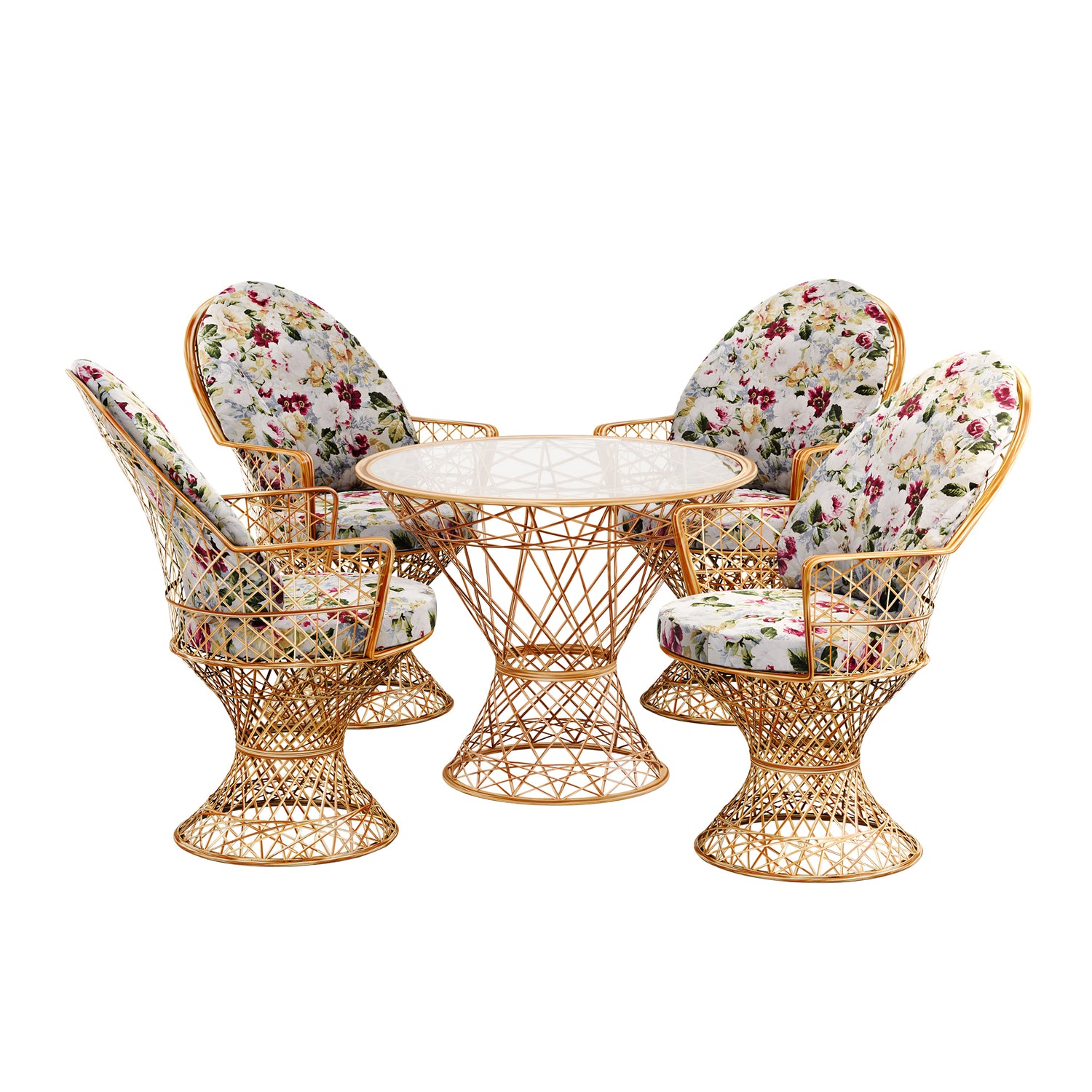 Saphir Armlehnstuhl, 5-teiliges Set mit Tisch
