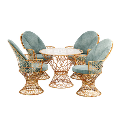 Saphir Armlehnstuhl, 5-teiliges Set mit Tisch