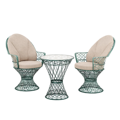Saphir Armlehnstuhl, 3-teiliges Set mit Tisch