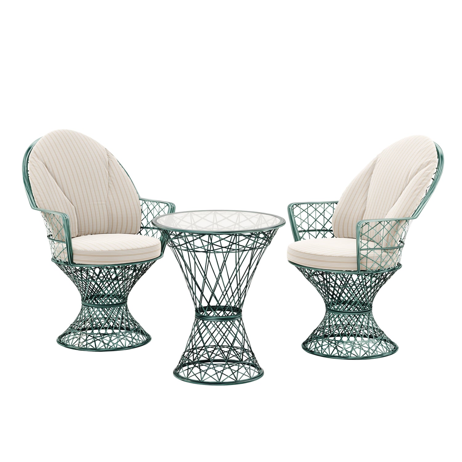 Saphir Armlehnstuhl, 3-teiliges Set mit Tisch
