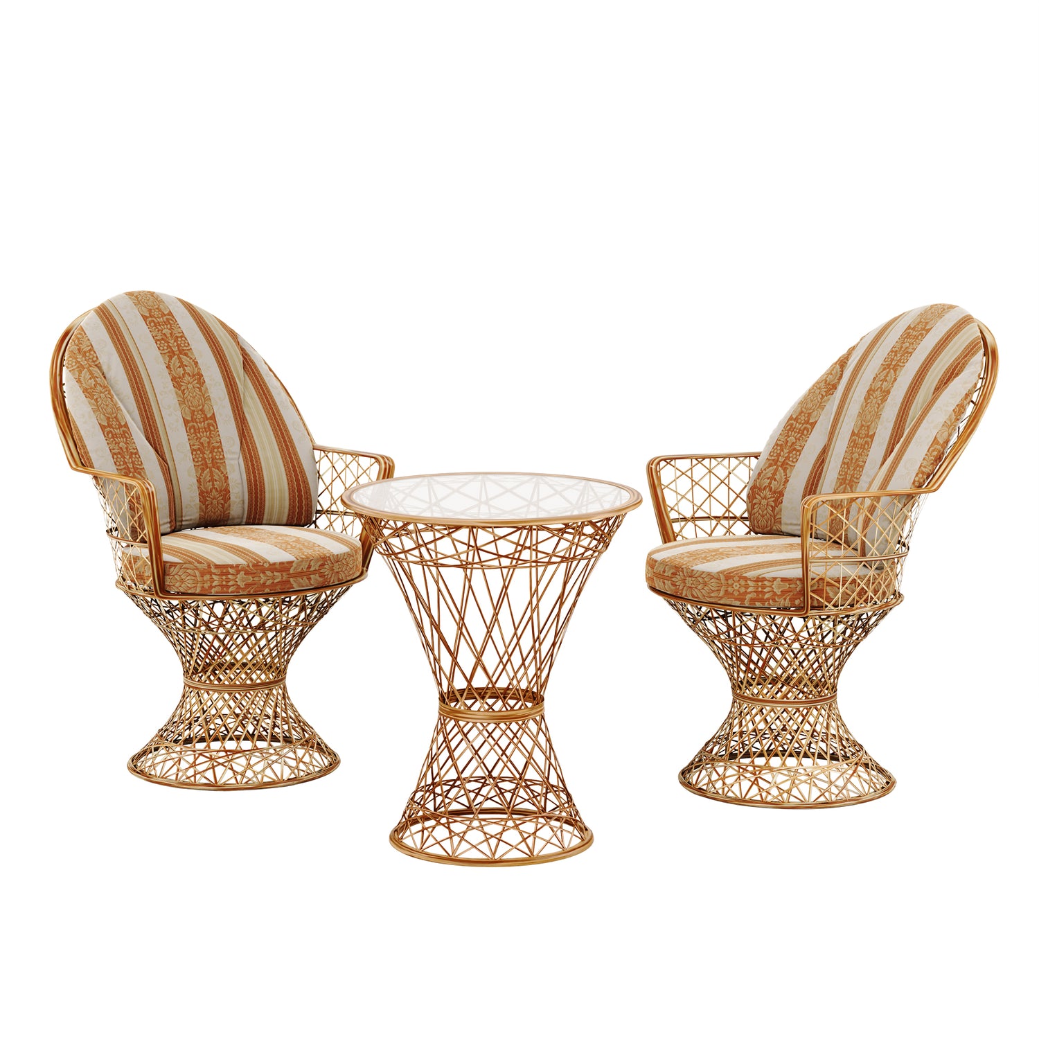 Saphir Armlehnstuhl, 3-teiliges Set mit Tisch