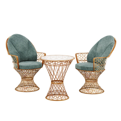 Saphir Armlehnstuhl, 3-teiliges Set mit Tisch