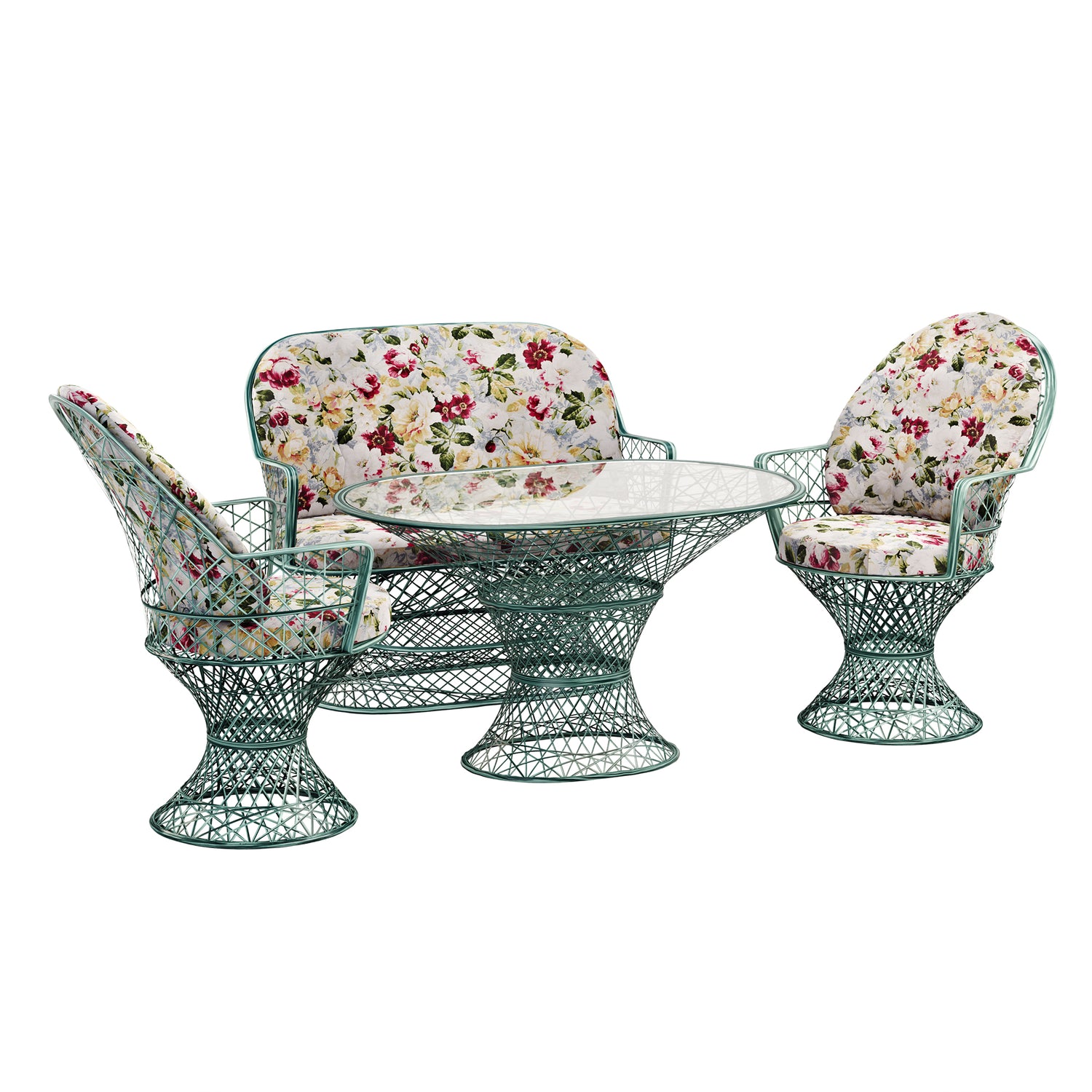 Saphir Armlehnstuhl, 4-teiliges Set mit Gartenbank