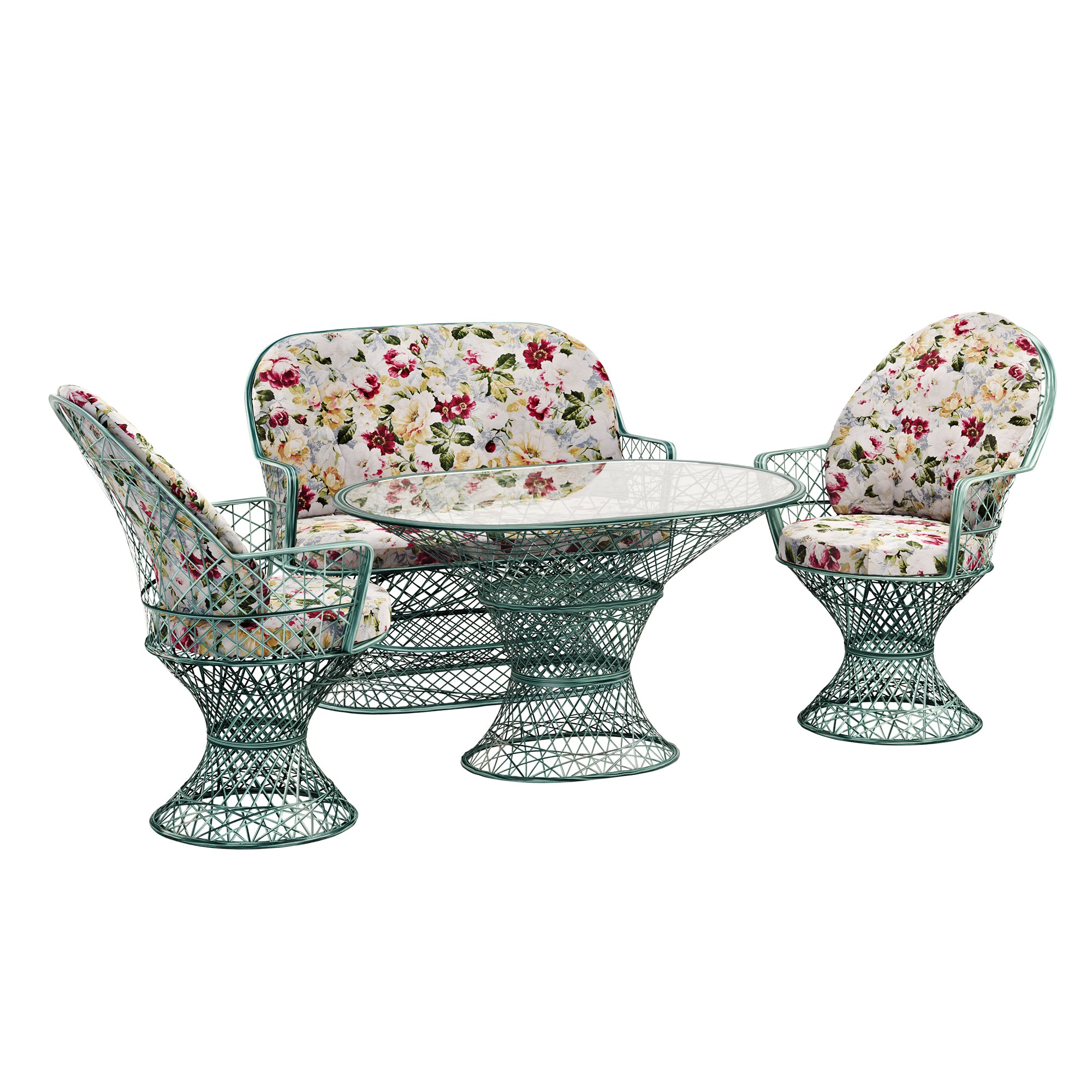 Saphir Armlehnstuhl, 4-teiliges Set mit Gartenbank
