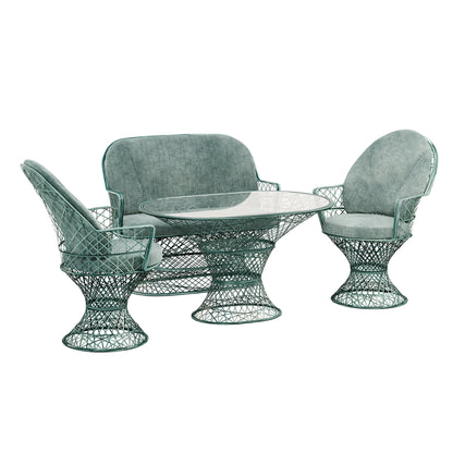 Saphir Armlehnstuhl, 4-teiliges Set mit Gartenbank
