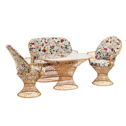 Saphir Armlehnstuhl, 4-teiliges Set mit Gartenbank