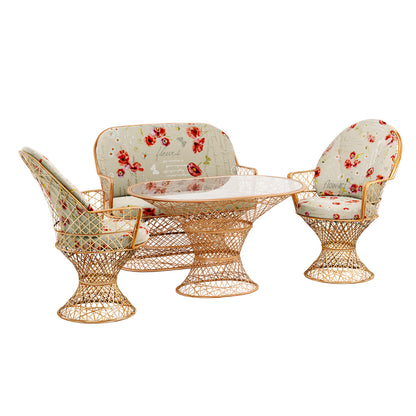Saphir Armlehnstuhl, 4-teiliges Set mit Gartenbank